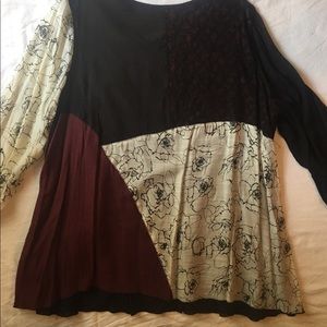 Ali Miles patchwork Tunic women's 2X